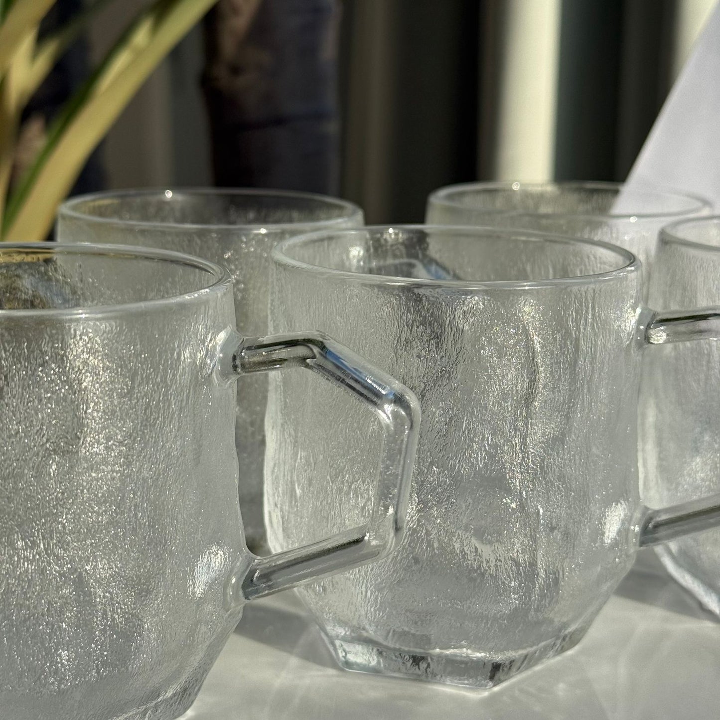 Modern Clear Glass Mug Set - 6 Pieces