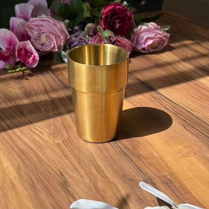 Vintage Luxe Gold Stainless Steel Drinking Glass