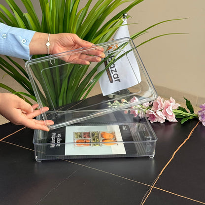 صندوق تخزين أكريليك مع غطاء