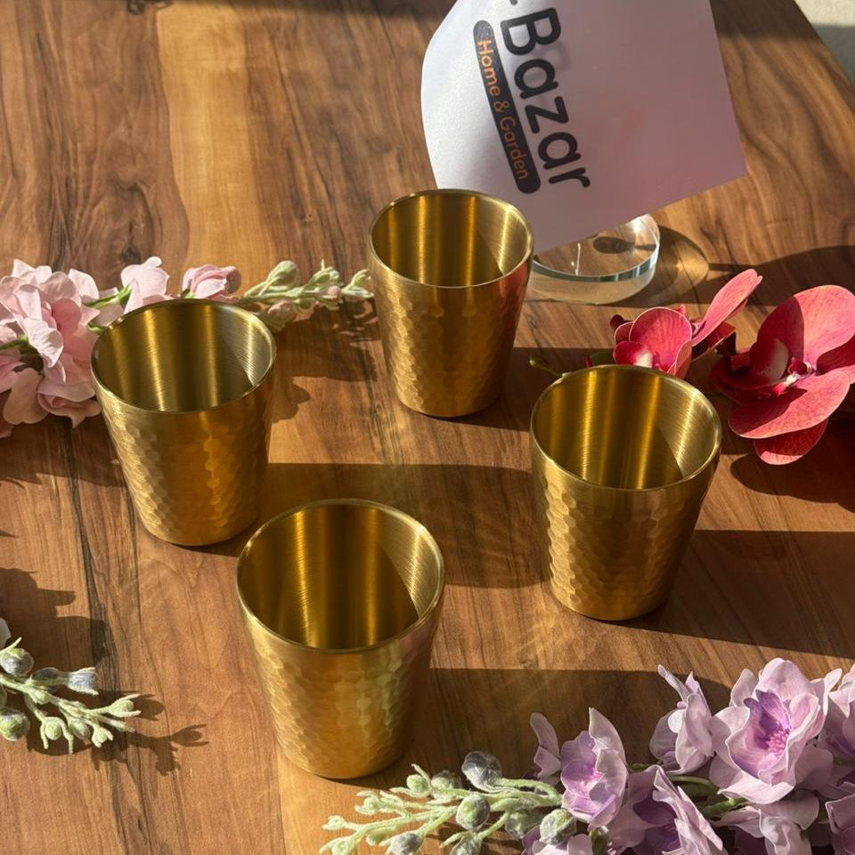 Vintage Luxe Gold Stainless Steel Drinking Glass