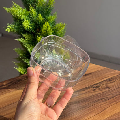 Clear Plastic Serving Bowls Set - Square