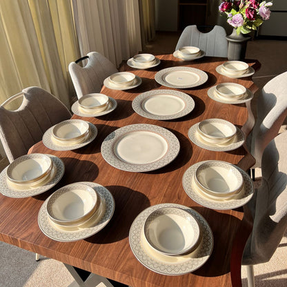 39PCS Round Porcelain Dining Tableware Set