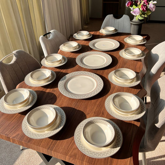 39PCS Round Porcelain Dining Tableware Set