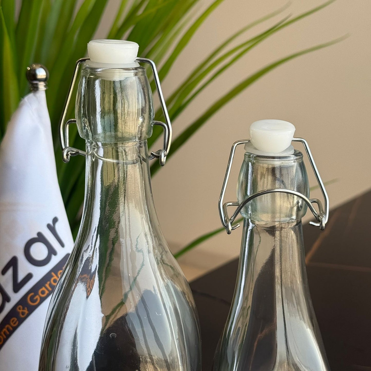 Classic Clear Glass Bottle with Swing Top Lid