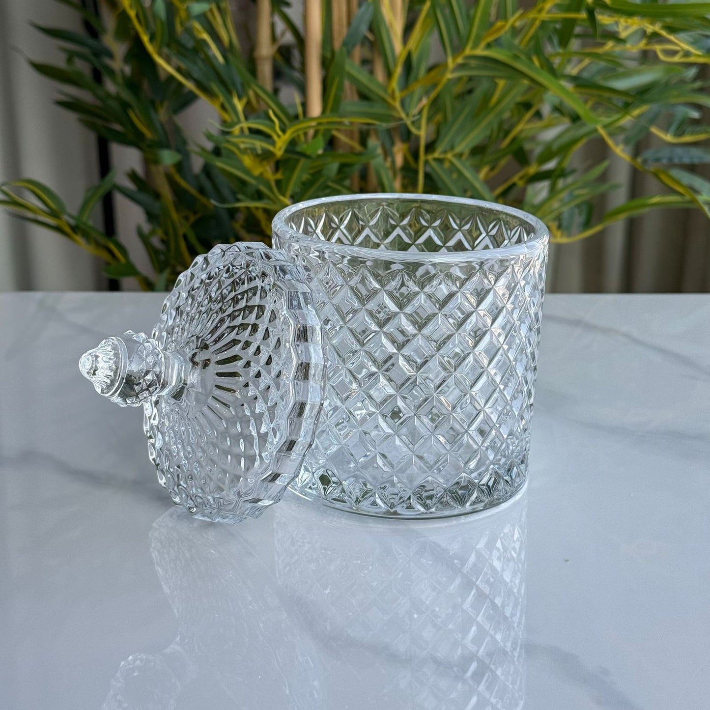 Storage Organizer Jar Glass with Lid