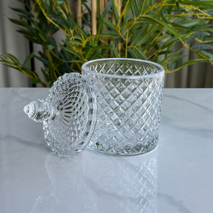 Storage Organizer Jar Glass with Lid