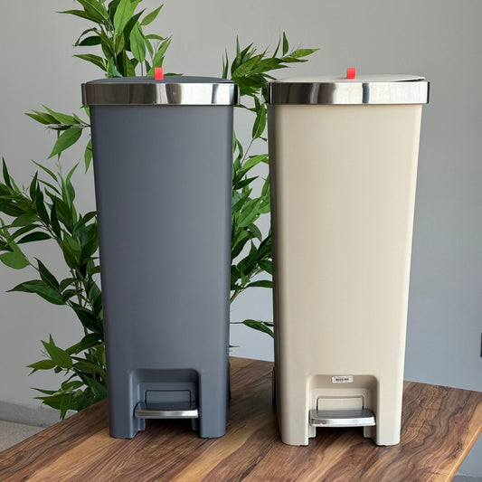 سلة المهملات ذات الدواسة النحيفة ذات العجلات