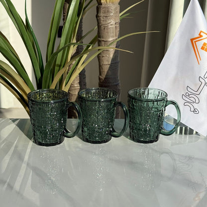 فناجين شاي زجاجية فاخرة - طقم من 3 قطع