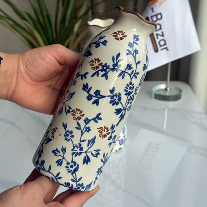 کۆلێکشنی گوڵدانی سیرامیکی گوڵی شین و قاوەیی