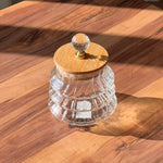 Simple Glass Wooden Lid Storage Jar