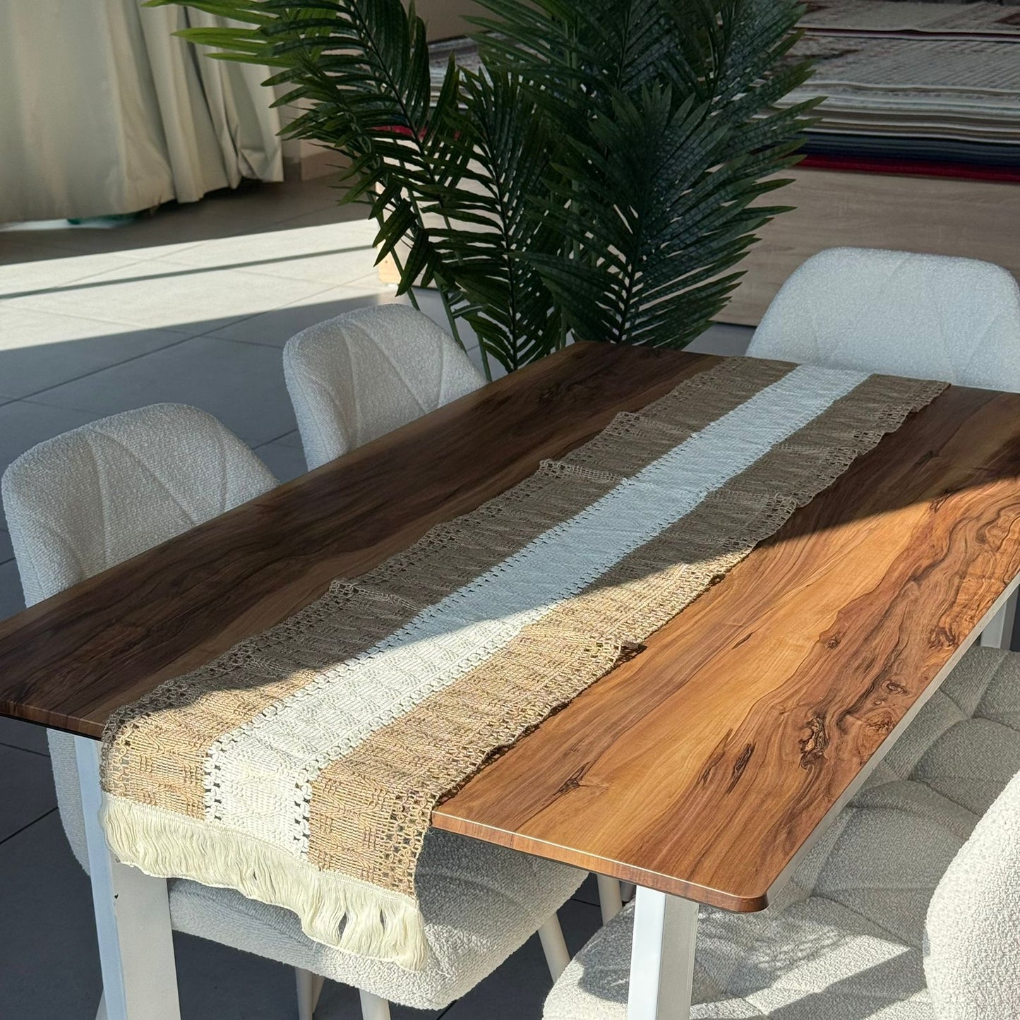 30 × 180 سم ڕاکەری مێزی سروشتی تواوە