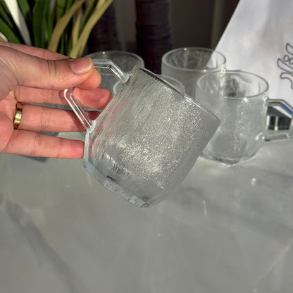 Modern Clear Glass Mug Set - 6 Pieces