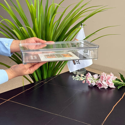 صندوق تخزين أكريليك مع غطاء