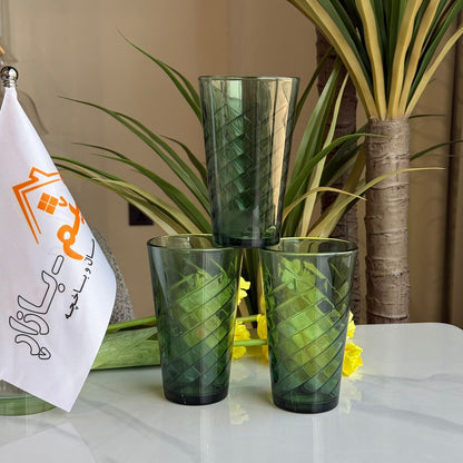 Modern Green Glassware - Set Of 3