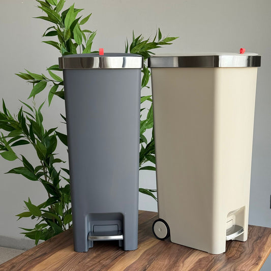 سلة المهملات ذات الدواسة النحيفة ذات العجلات