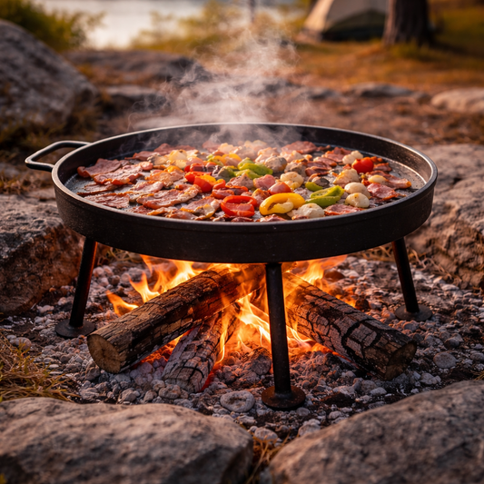Round Frying Pan with Legs
