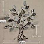 Elegant Leaf Branches Metal Wall Decor