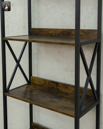 5-Tier Standing Rack with Wooden Shelves