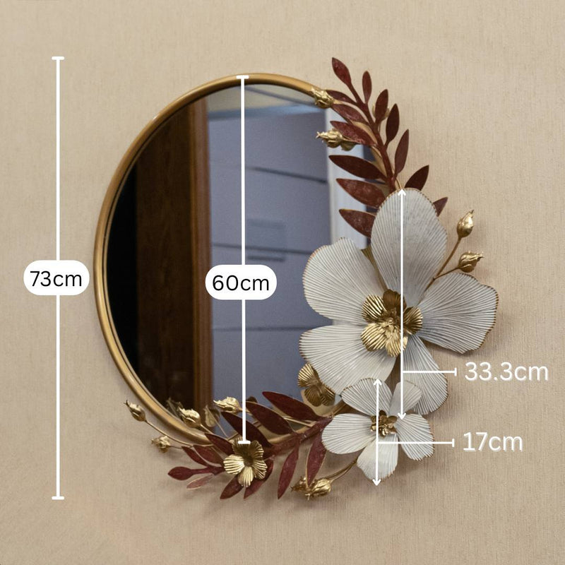 Handcrafted Bloom Metal Wall Decor & Mirror