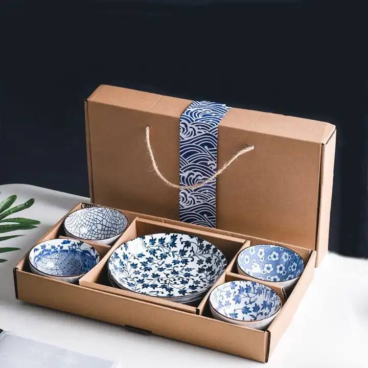 5-Pack Japanese Style Ceramic Bowls