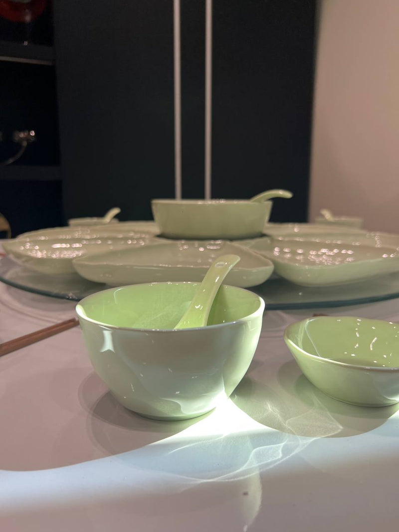 Ceramic Fan-Shaped Combination Tableware Platter Dish Set
