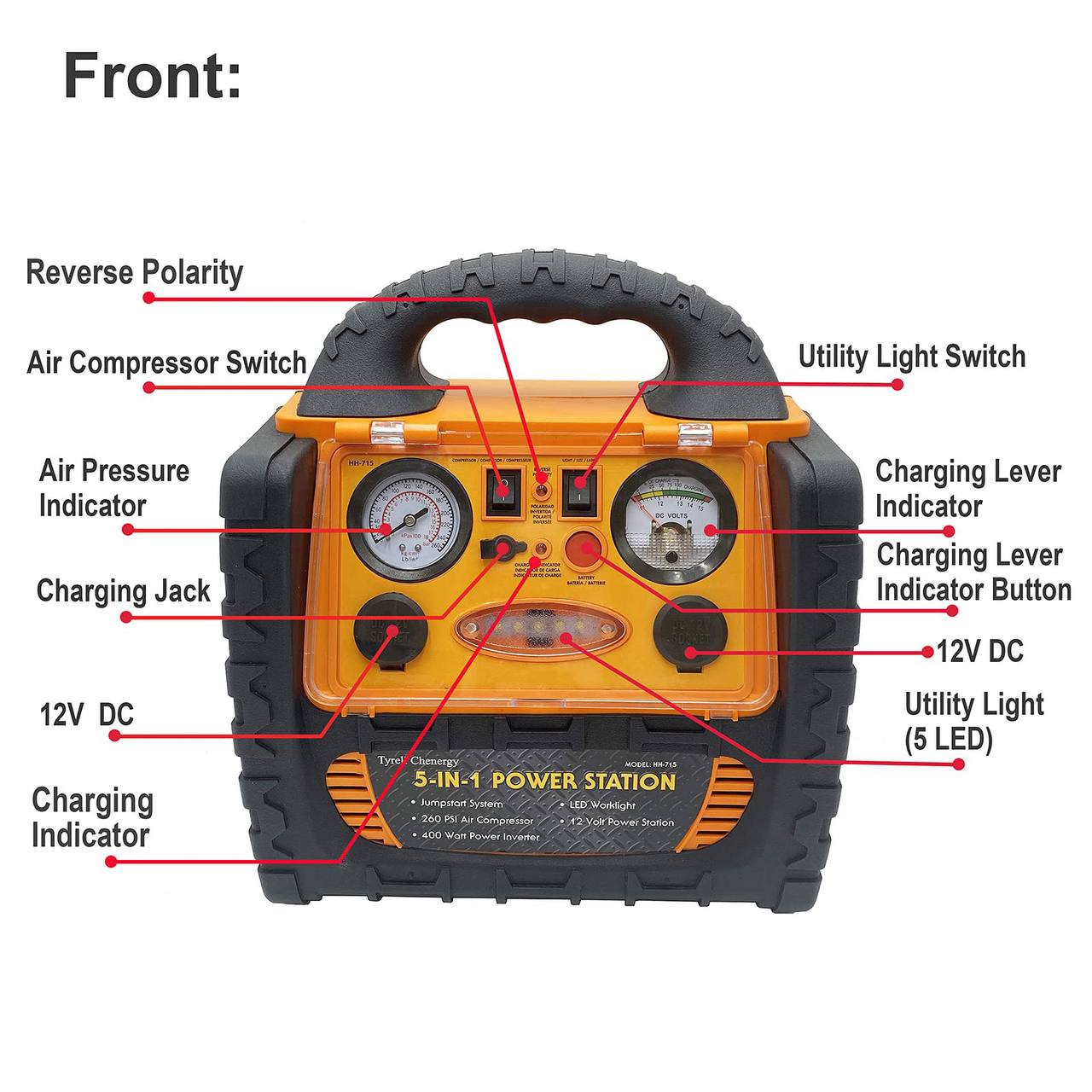 1400Amps 6-in-1 Portable Power Station