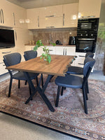 Modern Wood Table with Leather Chairs