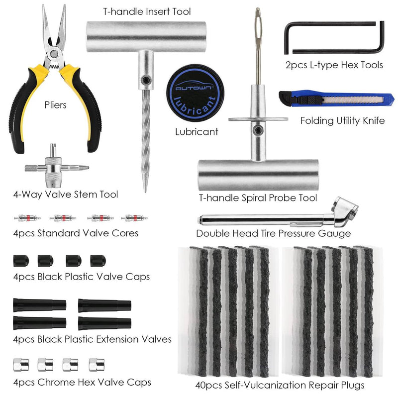 68Pcs Universal Heavy Duty Tire Repair Tools