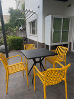 Hely Plastic Table & Zara Chair Outdoor Furniture Set