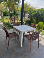 Hely Plastic Table & Zara Chair Outdoor Furniture Set