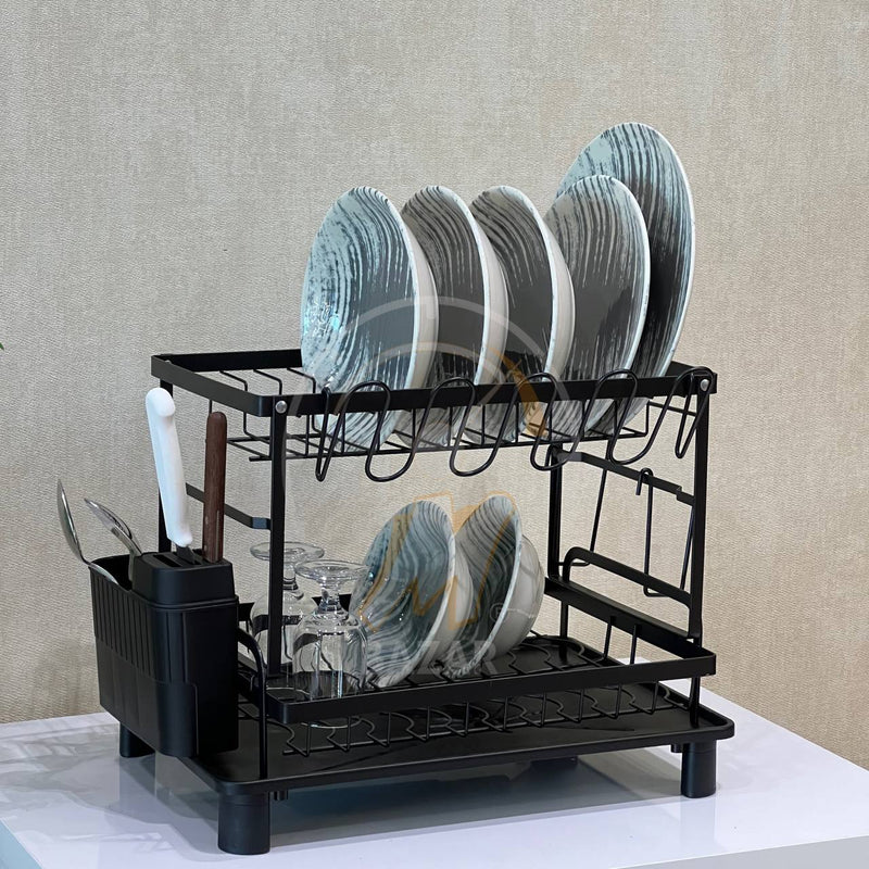 2 Tier Sturdy Countertop Dish Holder Rack