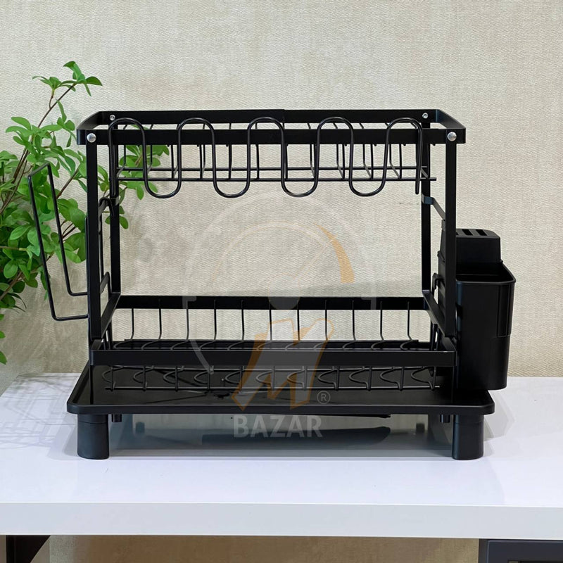 2 Tier Sturdy Countertop Dish Holder Rack