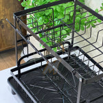 2 Tier Sturdy Countertop Dish Holder Rack