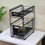 2 Tier Multifunctional Retractable Metal Storage Shelves