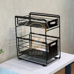 2 Tier Multifunctional Retractable Metal Storage Shelves