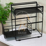 2 Tier Multifunctional Retractable Metal Storage Shelves