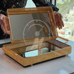 2Pcs Luxury Decorative Gold Bronze Mirror Tray