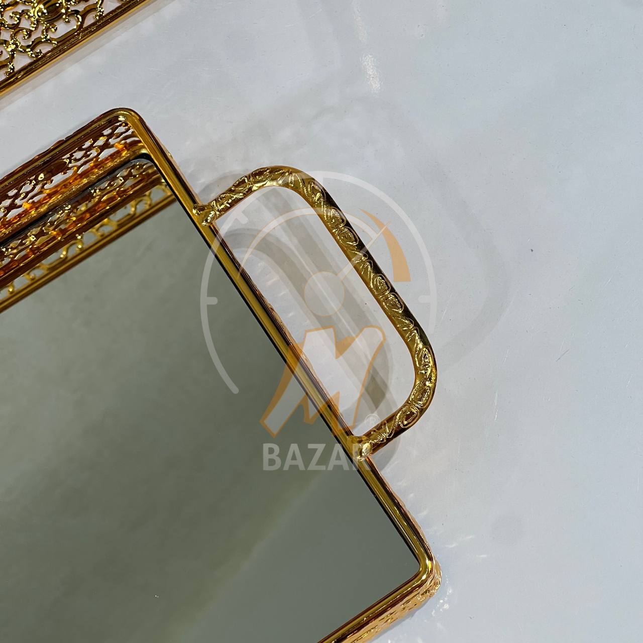 سێتی 2 سینی ئاوێنەیەکی زێڕینی دیکۆراتی لوکس