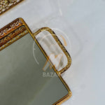 Set of 2 Luxury Decorative Gold Mirror Tray