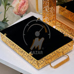 2Pcs Luxury Decorative Gold Bronze Mirror Tray