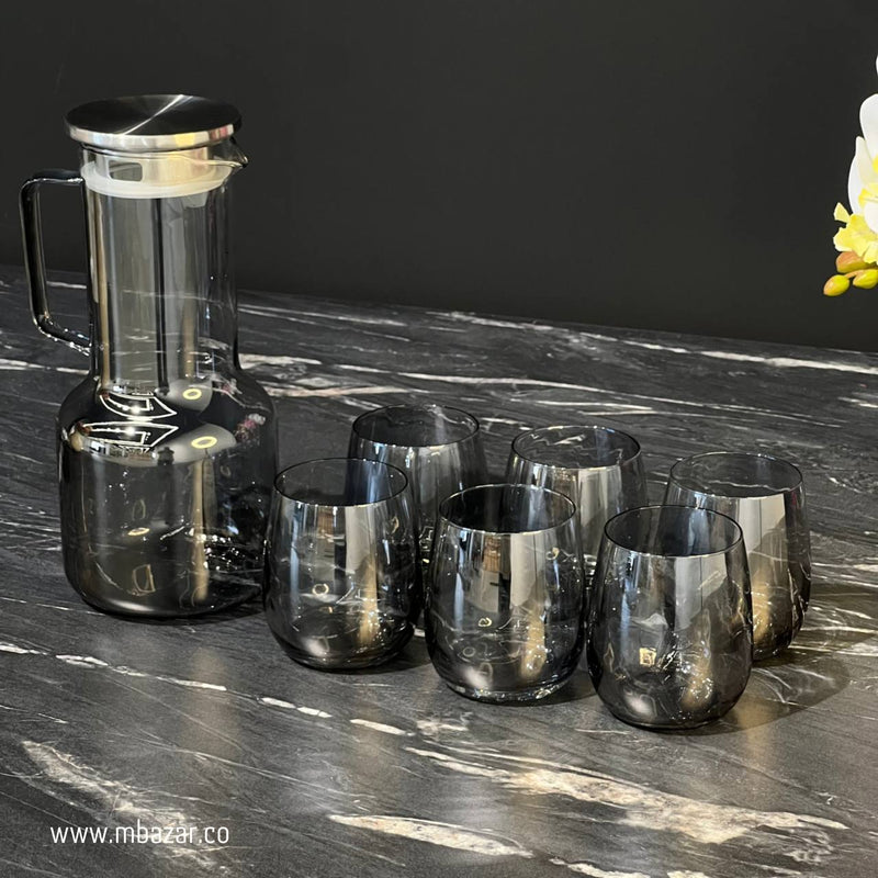 Transparent Glass Water/Juice Pitcher Set