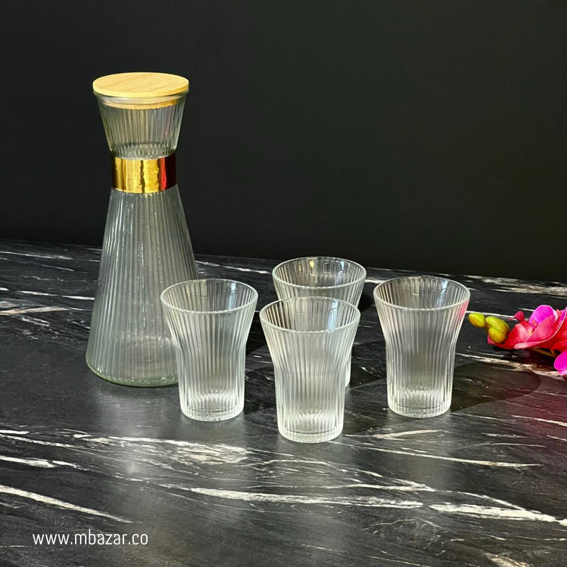 Transparent Glass Water/Juice Pitcher Set