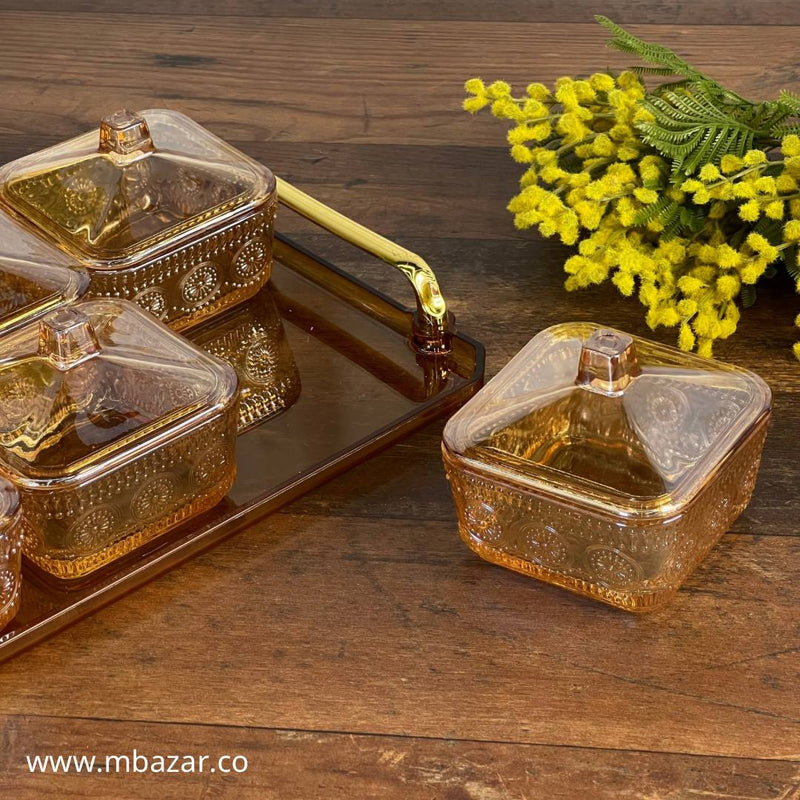 Luxury Snack/Seasoning 6 Bowls Organizer