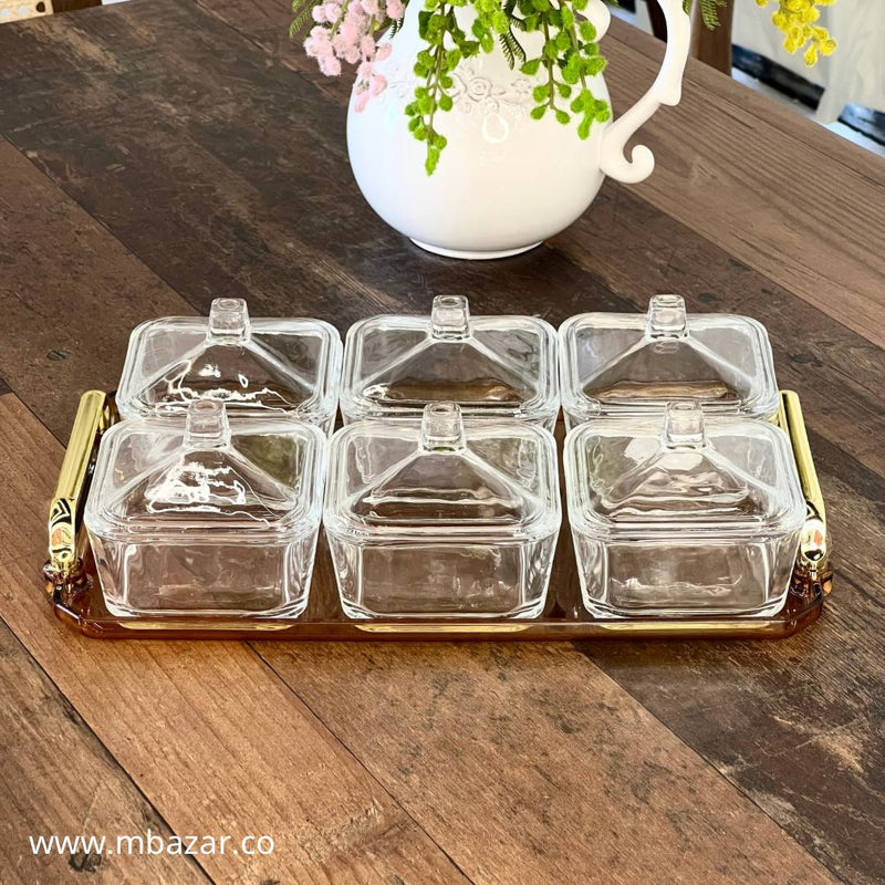 Luxury Snack/Seasoning 6 Bowls Organizer