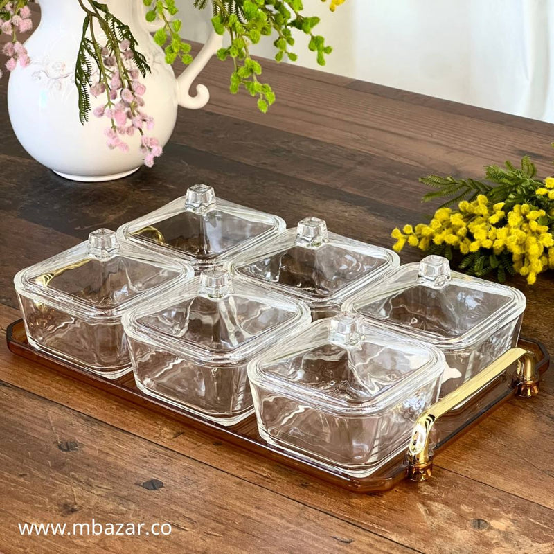 Luxury Snack/Seasoning 6 Bowls Organizer