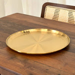 Round Gold Serving Stainless Steel Tray