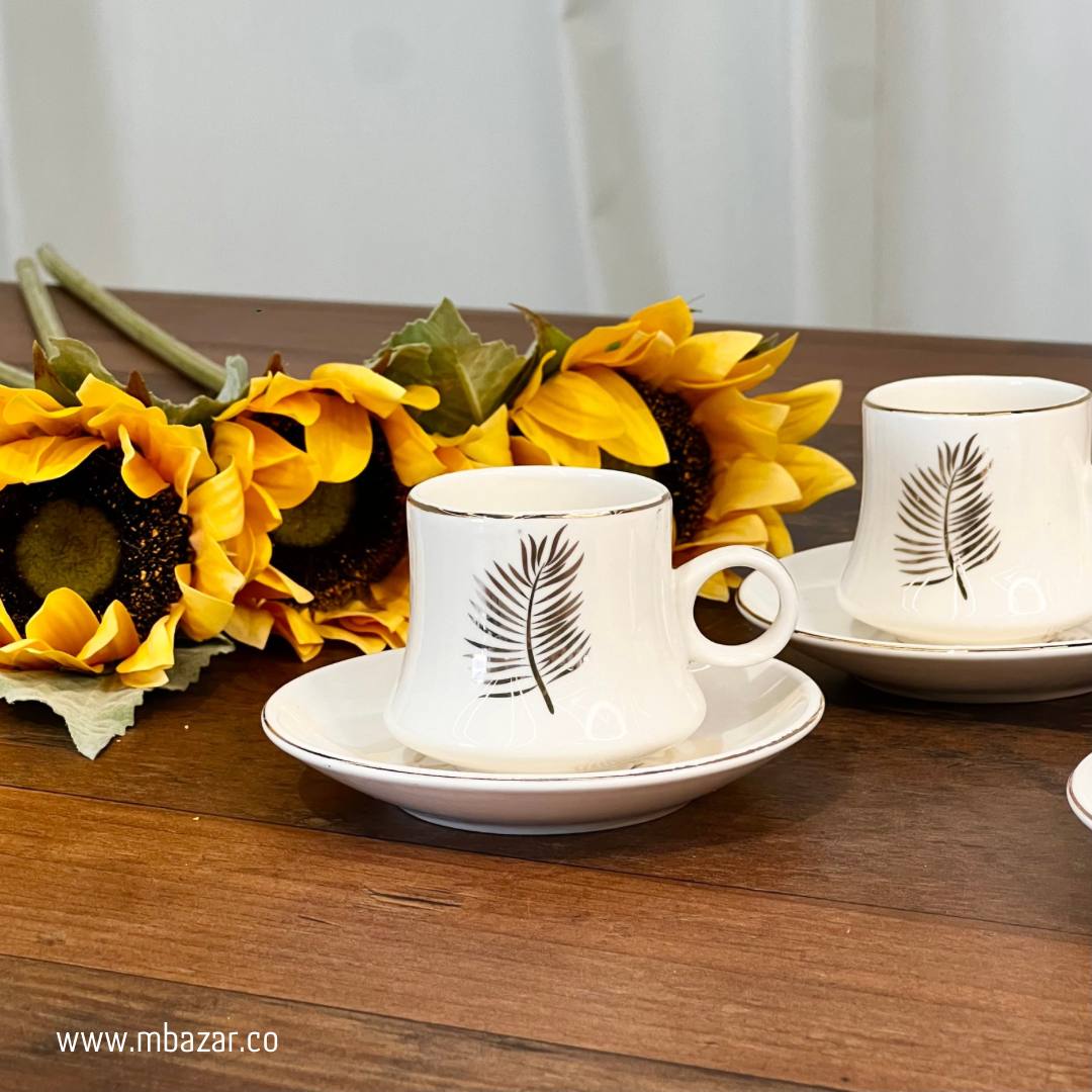 سێتی سێتی کوپەکانی قاوە سیرامیکی ٦ سیلڤەر ئێدج