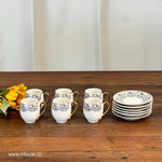 Set of 6 Decorated Edge Ceramic Coffee Cup Set