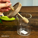 Honey Glass Wooden Lid Jar