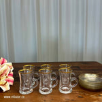 Gold Edge Glass Tea Cup and Sauser Set